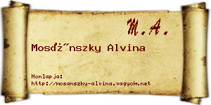 Mosánszky Alvina névjegykártya